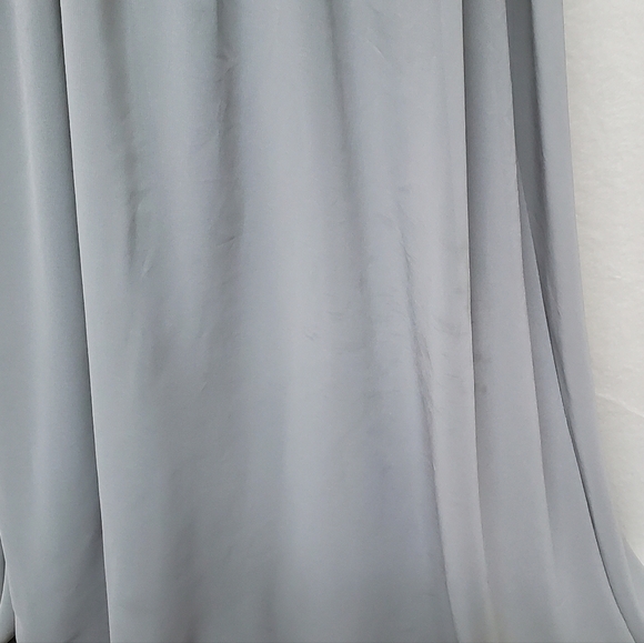 KANALI K Dove Grey Chiffon Pleated Surplice Neckline Empire Waist Maxi Dress 6 - Picture 14 of 14